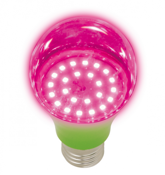 Лампа Uniel LED для растений A60/8W/SPSB/E27/CL PLP30GR