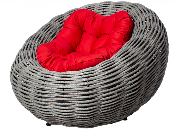 Кресло плетеное DeckWOOD Nest серый (компл)*