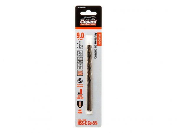 Сверло по метал. GEPARD 9*81*125мм GP1490-125