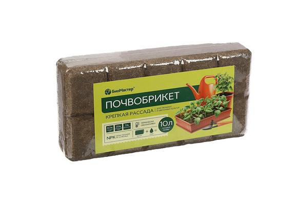 Почвобрикет БиоМастер Крепкая рассада 10л 5429618