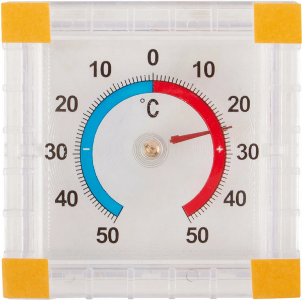 Термометр оконный "Биметаллический" (квадрат) ТББ блистер