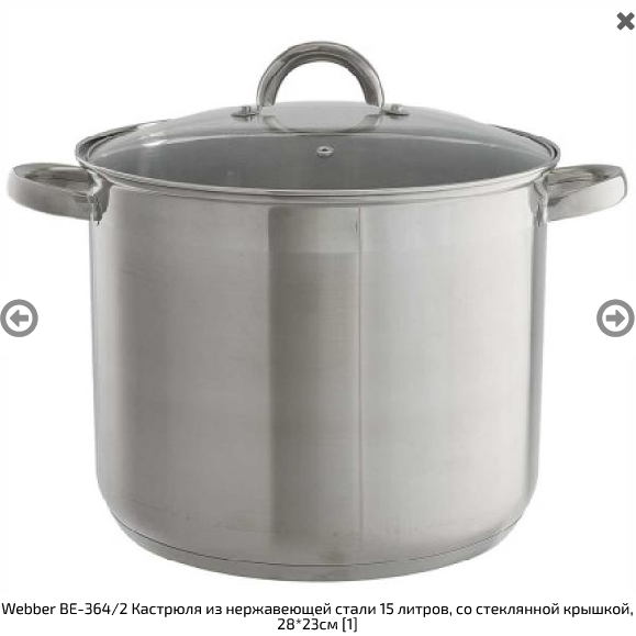 Кастрюля (15,0л/d28см) BIG SIZE WEBBER BE-364/2