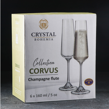 Набор бокалов д/шампанского CORVUS (6шт) 160мл БСС0035