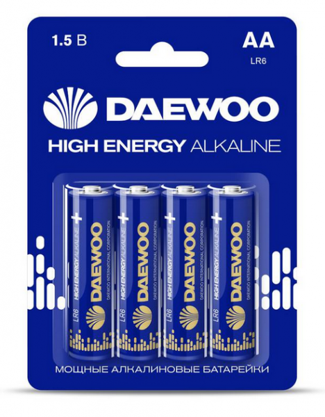 Батарейка DAEWOO HIGH ENERGY AA LR6 Alkaline (4шт)